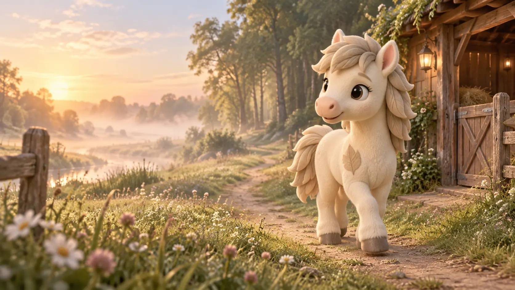 Lou the Pony loopt vanuit de stal een nieuw avontuur tegemoet